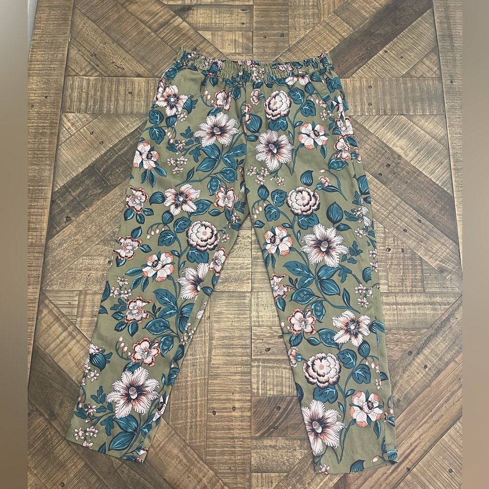 Ralph Lauren Floral Print Pants - Green and Pink